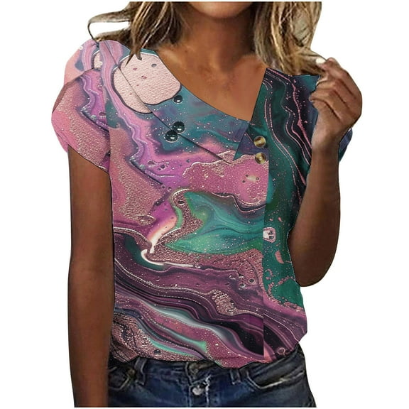 Cute Summer Tops For Teens 2026 Trendy Womens Tops Casual Petite Womens Blouses Dressy Casual Petite T-Shirts For Women Graphic Tees Trendy