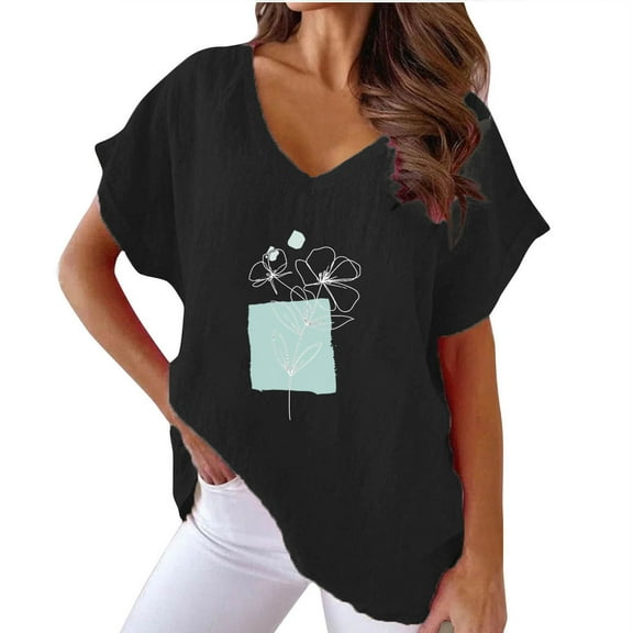 Cute Summer Tops For Women 2026 Trendy Sexy Womens Plus Size Tops Dressy Casual Blouses For Women V Neck T Shirts For Women Trendy Cotton