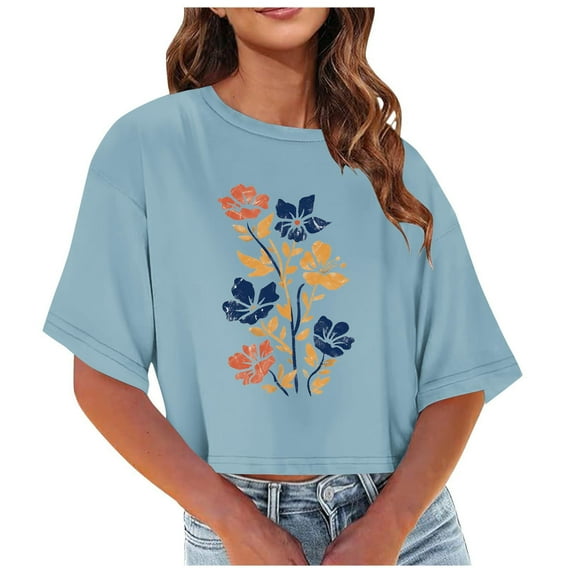 Cute Summer Tops For Women 2026 Vacation Womens Tops Dressy Casual Blouses For Girls Y2K T Shirts Baggy Graphic Women