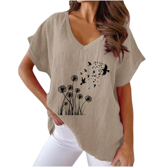 Cute Summer Tops For Women White Womens Tops Dressy Casual 3X Business Casual Blouses T Shirts For Women Loose Fit Graphic Trendy