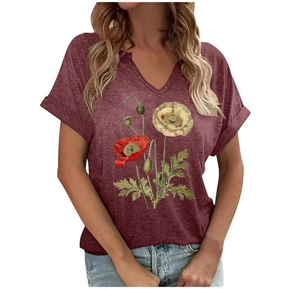 Cute Summer Tops For Women Womens Plus Size Tops Dressy Casual Gold Womens Blouses Casual Short Sleeve T Shirts For Women Loose Fit Graphic Tees