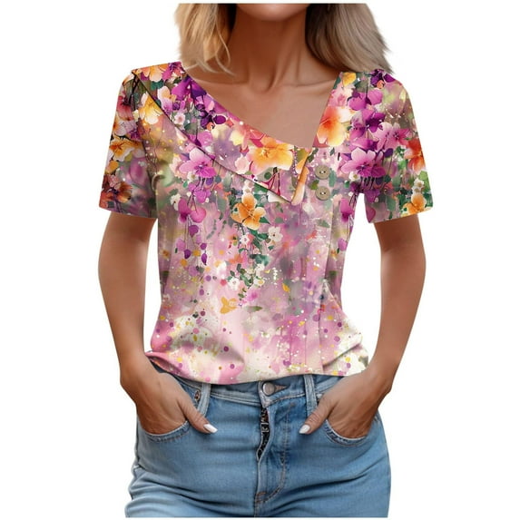 Bogo Cute Summer Tops For Women 2025 Trendy Sexy Womens Black Tops Dressy Casual Plus Size Women Work Blouses Business Casual T Shirts For Women Cotton Plus Size