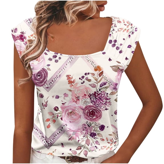 Bogo Cute Summer Tops For Women 2025 Vacation Womens Tops Dressy Casual Summer Short Sleeve Blouses Cotton Plus Size Blouses For Women 3X Short Sleeve Cute T Shirts For Women Graphic Teen