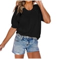 thumbnail image 1 of Cute Summer Tops For Women Plus Size Womens Petite Tops Casual Short Sleeve Business Casual Blouses For Women 100 Percent Cotton V Neck T Shirts Women Plus Size, 1 of 6