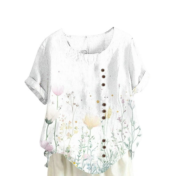 Bogo Cute Summer Tops For Women White Womens Plus Size Tops Dressy Casual Work Womens Summer Blouses Short Sleeve Shirts Dressy Casual Fitted V Neck T Shirts For Women