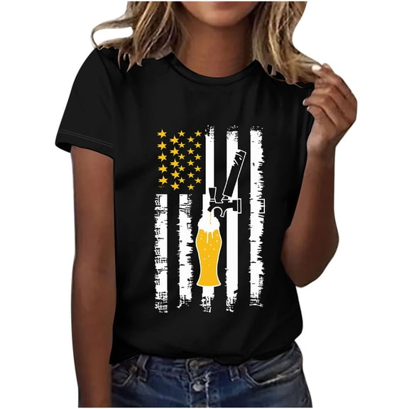Cute Vacation Tops For Women V Neck Young Womens Tops Trendy Summer Womens Blouses Dressy Casual V Neck Cotton T Shirts For Women Graphic Tees