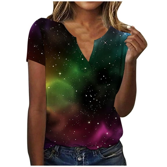 Bogo Cute Vacation Tops For Young Women Womens Plus Size Tops Dressy Casual Orange Casual Blouses For Women 3/4 Sleeve Cute T Shirts For Women Graphic