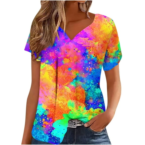 Cute Vacation Tops For Young Women Womens Summer Tops Elbow Length Sleeves Womens Blouses For Work Professional 3/4 Sleeve Western T Shirts For Women Graphic Vintage