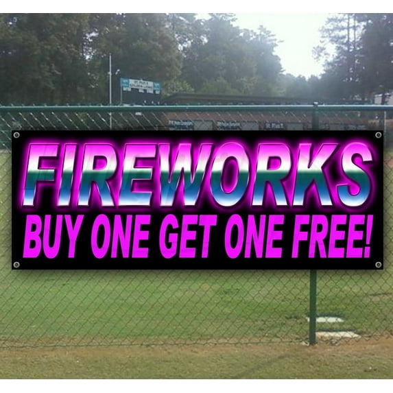 Bogo Fireworks 13 oz Vinyl Banner With Metal Grommets