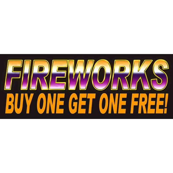 Bogo Fireworks 13 oz Vinyl Banner With Metal Grommets