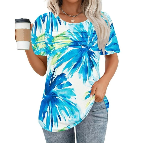 Floral Print Blouses For Women Long Sleeve Womens Summer Tops Trendy 2026 T Shirts For Women Cotton White Blouses For Women Business Casual Petite