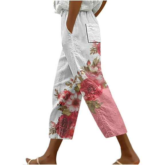 Bogo Linen Pants Women 2025 Summer Women Petite Pantsuits Pants For Women Trendy Plus Size Sweatpants Women Wide Leg Baggy Trousers Pants For Women