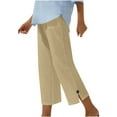 thumbnail image 1 of Bogo Linen Pants Women Summer Plus Size Cotton Women'S Pants Jeans Cute Work Pants For Women Trendy Wide Leg Cargo Sweatpants Women Petite Womens Trousers Petite Short Length, 1 of 6