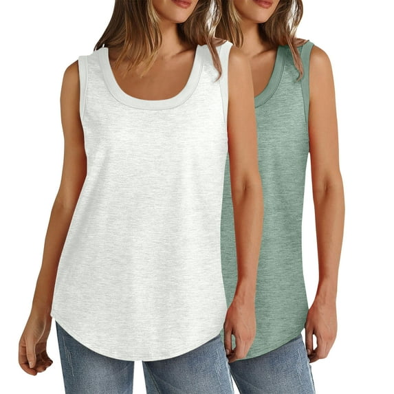 Plus Size Summer Tops For Curvy Women 3Xl White Tank Top Women Cotton Long Tunic Tops For Women To Wear With Leggings Plus Size Workout T Shirts For Women Loose Fit