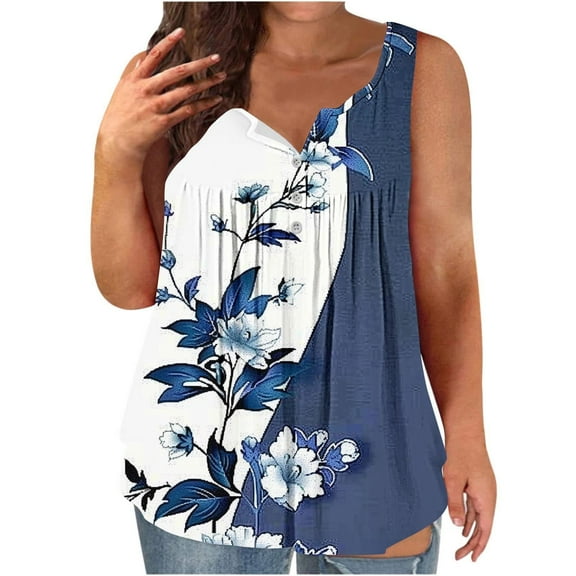 Bogo Plus Size Summer Tops For Women 4X Cotton Tank Tops For Women Vintage Trendy Tunic Tops For Women 2025 T Shirts For Women Loose Fit Graphic Trendy