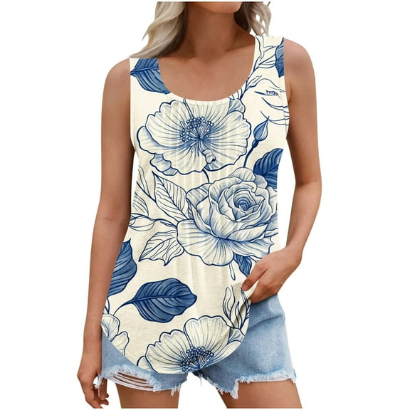Bogo Sexy Summer Tops For Women Vacation Cotton Tank Top Women Loose Fit V Neck Tunic Tops For Women Loose Fit Plus Size T Shirts For Women Trendy Cotton