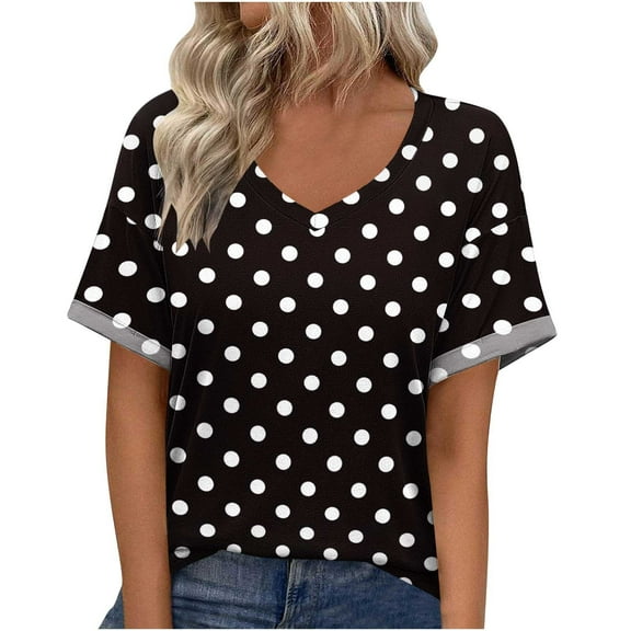 Spring Blouses For Women 2026 Womens Summer Tops Elbow Length Sleeves Blouses For Women Business Casual Short Sleeve V Neck T Shirts For Women Pack