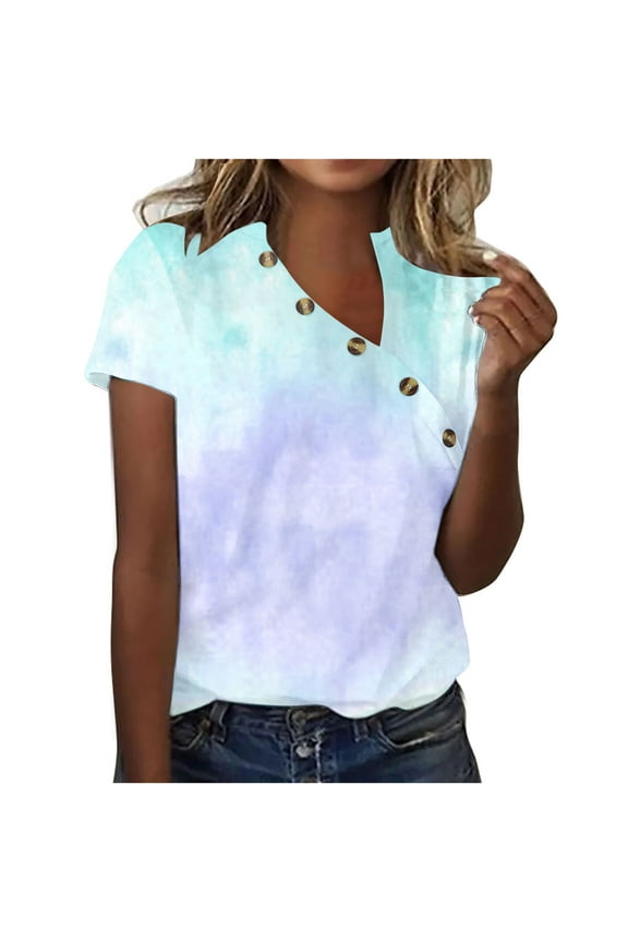 Summer 2026 Womens Fashion Tops Womens Petite Tops Only Blouses For Women Long Sleeve Cotton V Neck T Shirts Women Loose Fit