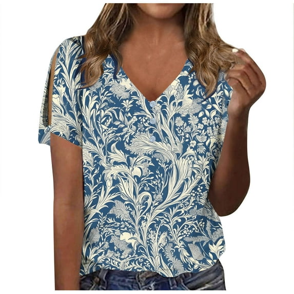 Bogo Summer 2025 Womens Fashion Tops Womens Tops Casual 3/4 Sleeves Blouses For Women Business Casual Plus T Shirts For Women Cotton Soft