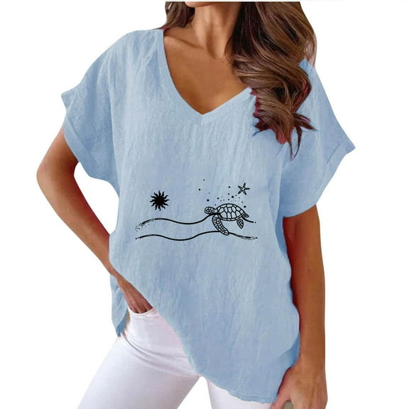 Summer Blouses For Women 2026 Womens Summer Tops Business Casual Blouses For Women Plus Size Women 100% Cotton T Shirts Graphic Tees
