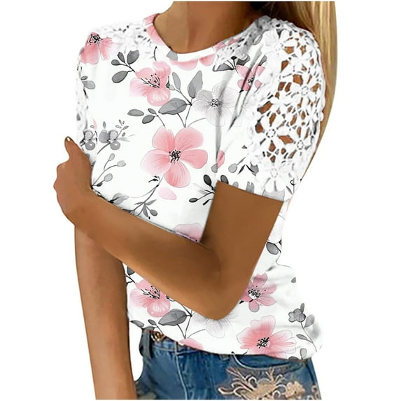 Summer Fashion 2026 Womens Short Sleeve Tops Dressy Casual Womens Blouses Dressy Casual Fall 2026 Graphic T Shirts For Women 2026 Trendy