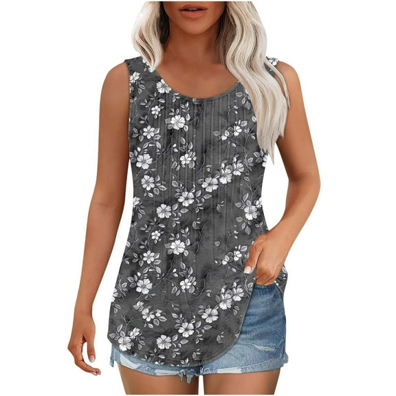 Summer Tops For Women 2026 Trendy White Cotton Tank Top Women Loose Fit Boho Tunic Tops For Women Loose Fit Cute T Shirts For Women Graphic