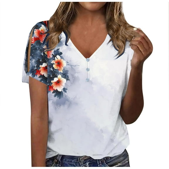 Summer Tops For Women 2026 Vacation Beach Womens Plus Size Tops Dressy Casual Winter Womens Blouses Casual Plus Size V Neck T Shirts For Women
