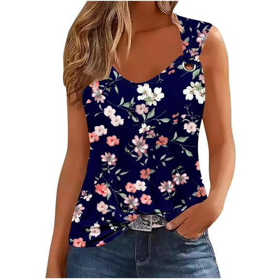 Summer Tops For Women 2026 Vacation Cotton Tank Tops For Women Pack White V Neck Tunic Tops For Women Cute Oversized T Shirts For Women