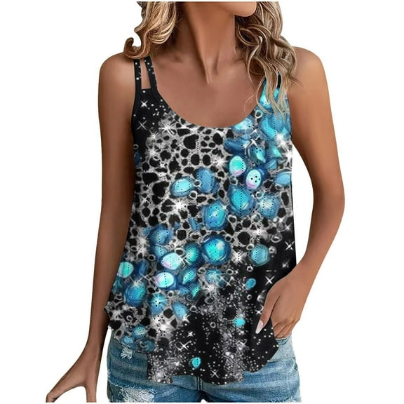 Summer Tops For Women Sleeveless Button-Down Shirts Womens Tank Tops Pack Ribbed Tunic Tops For Women 2026 Fitted V Neck T Shirts For Women