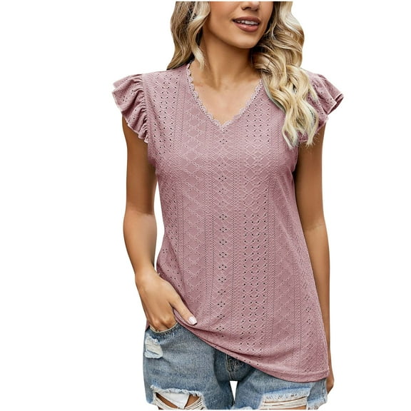Summer Tops For Women Trendy Plus Size Womens Tops Casual Dressy Womens Blouses Dressy Casual Petite White V Neck T Shirts Women Fitted