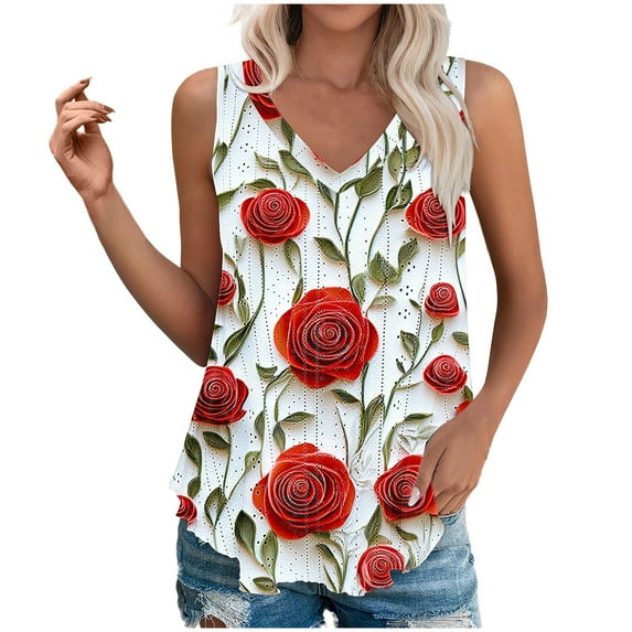 Summer Tops Plus Size Women Trendy Extra Long Cotton Tank Tops For Women Green Sleeveless Tunic Tops For Women T-Shirts For Women Graphic Tees Trendy
