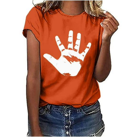 Bogo Summer Tops For Women 2025 Vacation Womens Summer Tops Casual Short Sleeve Round Neck Shirts Womens Blouses Casual Petite White V Neck T Shirts Women Fitted