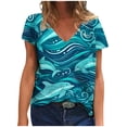 thumbnail image 1 of Summer Tops For Women 2026 Vacation Womens Tops Short Sleeve V Neck Womens Blouses Dressy Casual Short Sleeve V Neck Soft Cotton Workout T-Shirts For Women, 1 of 5