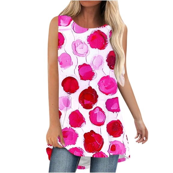 Summer Tops For Women Sleeveless Button-Down Shirts Cotton Tank Top Women Loose Fit Multi Pack Boho Tunic Tops For Women Cute T Shirts For Women Oversized