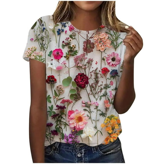 Trendy Summer Tops For Girls Womens Petite Tops Only Blouses For Women Business Casual T-Shirts For Women Graphic Tees Plus Size