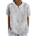thumbnail image 2 of CheerKidz Festival Blouse Women's Retro Embroidered 3/4 Sleeve Round Neck Tops Trendy 2025 Summer Dressy Tunic Tops Pink 1 M 2 of 11
