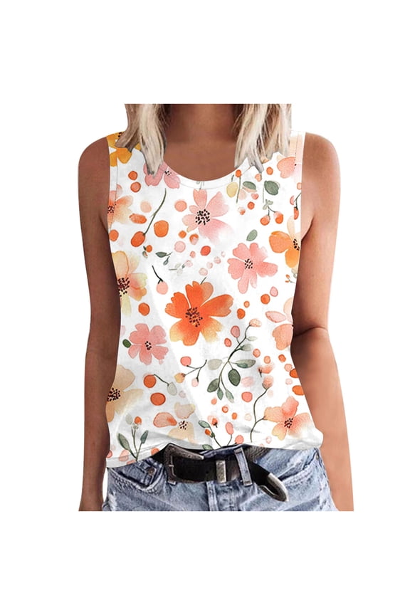 Trendy Summer Tops For Women White Cotton Tank Tops For Women Loose Fit Plus Size Tunic Tops For Women 2026 T Shirts For Women Graphic V Neck