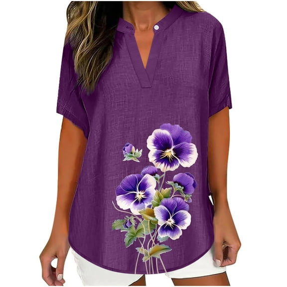 Trendy Summer Tops Womens Petite Tops Casual Short Sleeve Blouses For Women Business Casual Cotton T Shirts For Women Loose Fit Pack