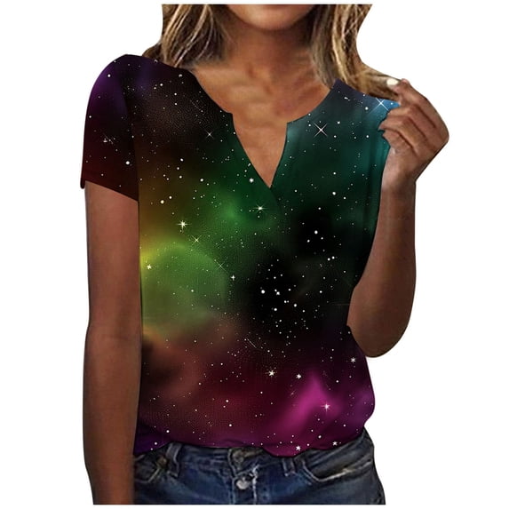 Bogo Trendy Summer Tops Y2K Womens Short Sleeve Summer Tops Womens Blouses Dressy Casual White V Neck T Shirts Women Fitted
