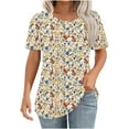 thumbnail image 1 of Bogo Women'S Boho Floral Print Ladies Trendy Summer Tops Y2K Cute T Shirts For Women Graphic Womens Blouses Short Sleeve Dressy Casual, 1 of 6