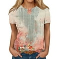 thumbnail image 1 of Bogo Womens 2025 Summer Vacation Fashion Womens Summer Tops Short Sleeve Shirts Plus Size Blouses For Women 3X Winter T Shirts For Women Graphic, 1 of 5