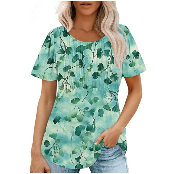 Womens Casual Boho Floral Print V Neck Short Sleeve Blouses Cute Summer Tops For Women Trendy T Shirts For Women Graphic Tee Blouses For Women Business
