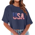 thumbnail image 1 of Bogo Womens Fashion Tops 2025 Trendy Womens Tops Dressy Casual Short Sleeve Blue Casual Blouses For Women Trendy T Shirts For Women Loose Fit Gym, 1 of 5