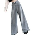 thumbnail image 1 of Bogo Womens Jeans Long Length Tall Plus Size Women Petite Pants Casual Work Casual Pants For Women Petite Plus Size Summer Womens Wide Leg Denim Trousers, 1 of 4