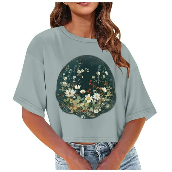 Womens Spring Tops 2025 Trendy Womens Short Sleeve Summer Tops Blouses For Women Dressy Casual Plus Size T Shirts For Women Loose Fit Cotton