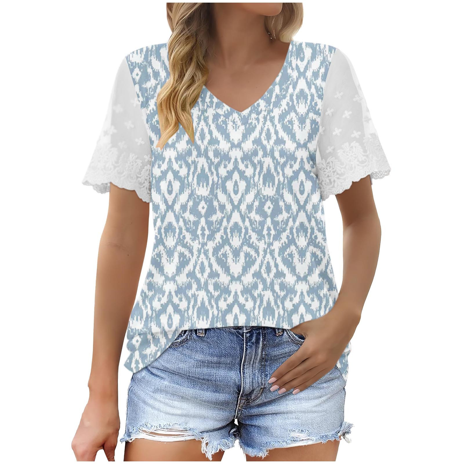 Bogo Womens Summer Fashion 2025 Womens Tops Short Sleeve Fitted Casual ...