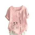 thumbnail image 1 of Womens Summer Tops Casual Cotton Linen Womens Plus Size Tops Dressy Casual Blouses For Women Dressy Casual Women'S Clothing Summer Knit, 1 of 4