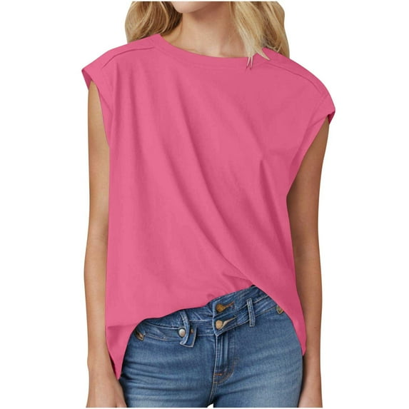 Bogo Womens Summer Tops Casual Plus Size White Sleeveless Tank Tops For Women Dressy Women Tunic Tops Dressy T Shirts For Women Loose Fit Plus Size