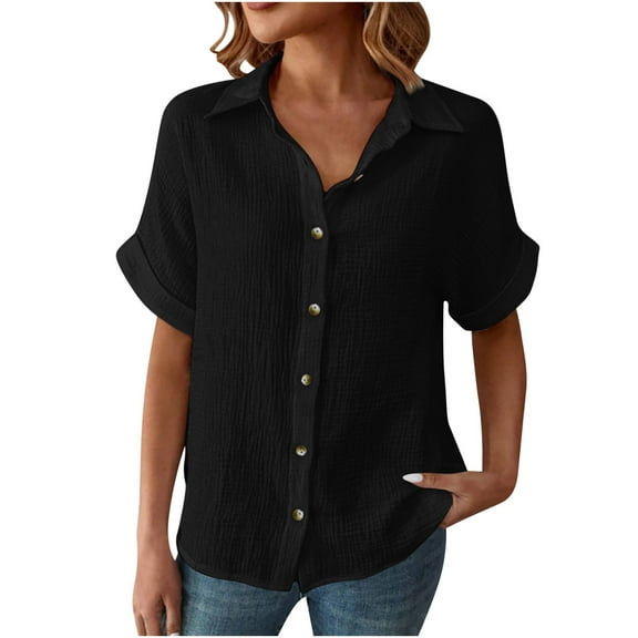Bogo Womens Summer Tops Trendy 3/4 Sleeve Womens Tops Short Sleeves Dressy Casual Womens Blouses Dressy Casual Plus Size Y2K T Shirts Baggy Graphic Women