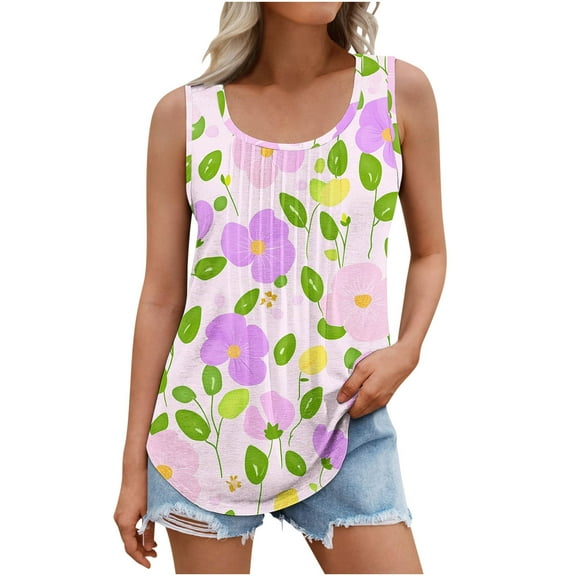 Womens Summer Tops Trendy Boho White Tank Top Women Dressy Cotton Women Extra Long Tunic Tops For Leggings Dressy Graphic T Shirts For Women 2026 Trendy